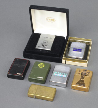 A Zippo Founders lighter boxed together with 6 others including British Field Sports Society etc 