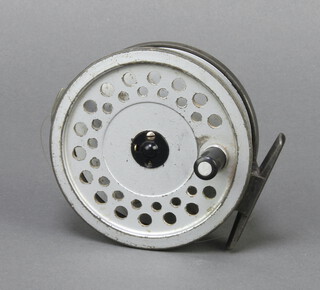 A Hardy Viscount Mk2 150 trout/light fly salmon fishing reel, contained in a blue zip pouch