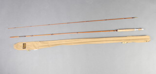 A Sharpes of Aberdeen "The Eighty Eight" split cane fly fishing rod with tip protectors in original bag  