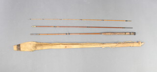 An Alcocks vintage 9' 3 piece trout fly fishing rod contained in original bag