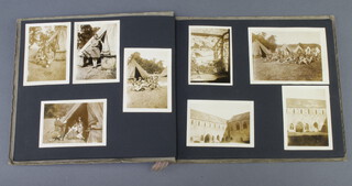 A 1930's Girl Guide photograph album containing a collection of black and white photographs of girl guide camps