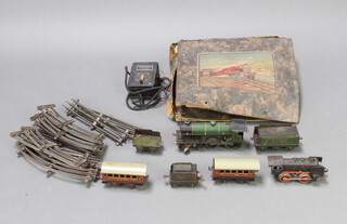 A Hornby double locomotive and tender - Duke of York, 1 other and a small quantity of rails  