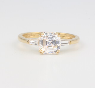 A 14ct yellow gold paste set ring size O, 2.4 grams