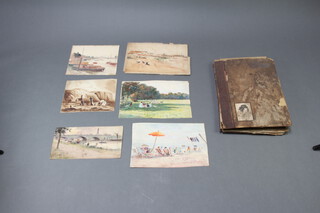 Eugene Joseph McSwiney (1886-1936), a folio of approx 25 unframed studies - The Thames, river scapes, maritime studies, rural landscapes etc including oils, watercolours, mixed media 