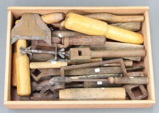 A collection of lead working tools and other 19th Century tools 
