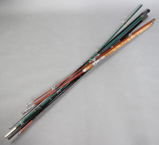 3 vintage beach casting fishing rods including two 12' rods by Sundridge and East Anglian Rod Co. 