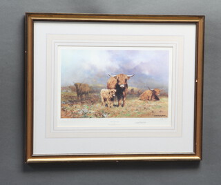 David Shepherd, limited edition print 696/975 "Highland Mist" signed in pencil 29cm x 41cm  