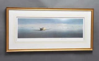Gerald Coulson, coloured print, "Land Spitfire" signed in pencil 32cm x 94cm together with 7 other aeronautical prints 