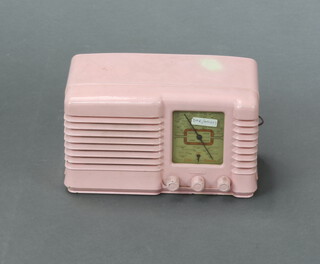 A Little Maestro pink painted radio 17cm x 29cm x 14cm (original colour would have been brown)  