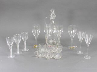 Two whisky tumblers and minor table glassware 