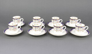 A part coffee set in the style of the antique comprising 8 coffee cans and 8 saucers