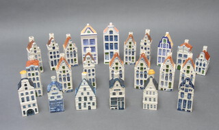Twenty three Delft liqueur bottle buildings 