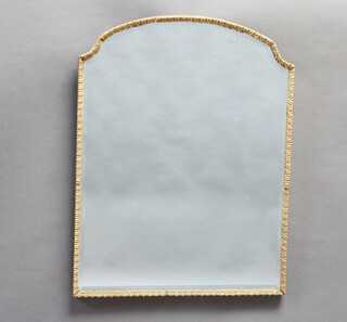 An arched bevelled plate mirror contained in a gilt frame 68cm x 53cm  