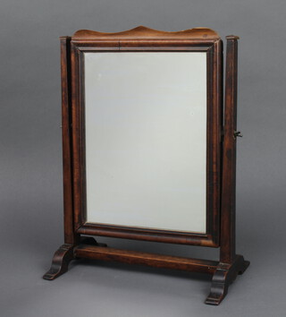 A 19th Century rectangular plate dressing table mirror contained in a mahogany frame 38cm h x 28cm w x 15cm d 