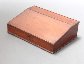 A mahogany clerk's slope with hinged lid 18cm h x 62cm w x 45cm d  