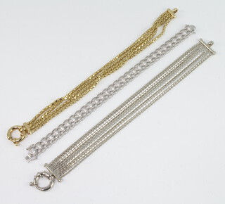 Three silver bracelets 50 grams 
