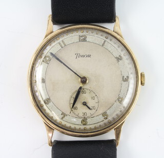 A gentleman's 9ct yellow gold wristwatch, the dial inscribed Timor with seconds at  6 o'clock, contained in a 30mm case 