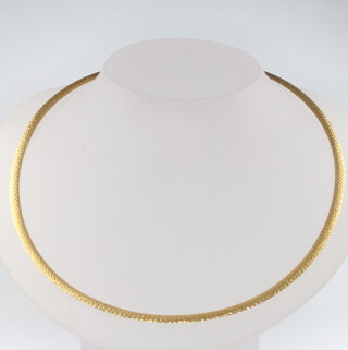 A 9ct yellow gold necklace with magnetic ball clasp, 8.3 grams gross, 43cm 