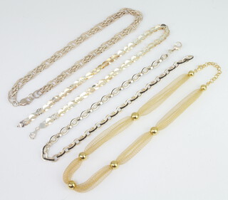 A long silver necklace and 2 others, 100 grams