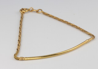 A fine 18ct yellow gold bracelet, 3 grams 
