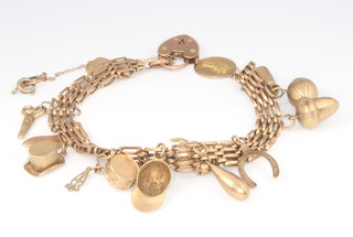 A 9ct yellow gold charm bracelet 22.5 grams