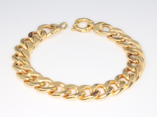 A 9ct yellow gold flat link bracelet, 20.4 grams