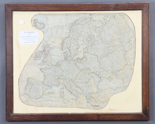 Thomas Kitchen, 18th Century coloured map puzzle of Northern Europe, contained in an oak frame 47cm x 59cm 