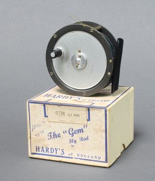 A Hardy Gem trout fly fishing reel, retaining most of original finish and in original cardboard box 