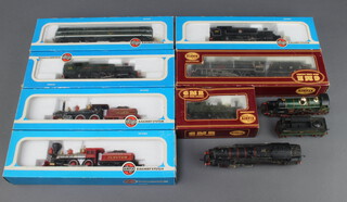 Three Airfix OO scale model locomotives and tenders 54150-1, 5410-9 boxed together with 2 HO scale Airfix model locomotives 54170-5 and 54171-8 boxed, 2 Airfix GMR locomotives Royal Scot and O42 tank engine together with a Wren Type EDL18 locomotive and 1 other unboxed