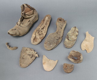 Three 19th Century leather shoes (all in bad state of decay) 