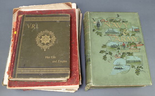 Volumes 1-3 "Army and Navy Illustrated" edited by Commander Charles Robison and published by George Newnes, Lieutenant Colonel J Marshman "Brave Deeds", John Leech "Pictures of Life and Characters" 4th and 5th series binding damaged to back, 1 volume "V.R.I. Her Life and Empire" together with Coronation of Edward VII 1902  