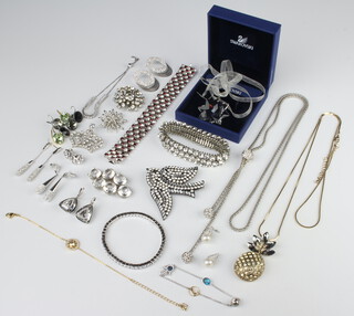 A Swarovski Crystal pendant and a quantity of crystal and paste jewellery