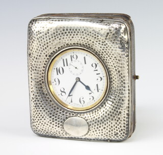 An Edwardian silver hammer pattern watch case Birmingham 1904, 11cm x 10cm 