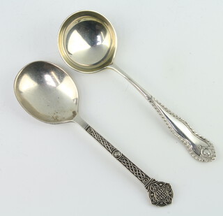 A silver jam spoon Sheffield 1968, 1 other, 46 grams