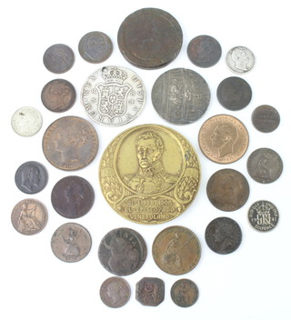 An 1855 penny, a quantity of Victorian and other coinage 
