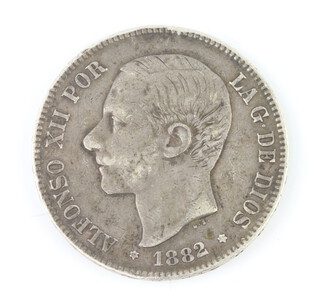 An 1882 5 pesetas 