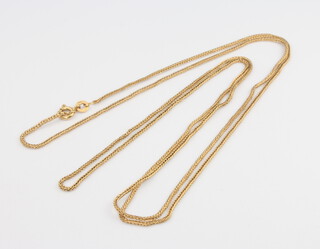 An 18ct yellow gold fine link chain necklace 80cm, 5.5 grams 