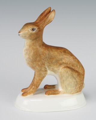A Crown Staffordshire figure of a hare by B.Linley Adams 15cm 