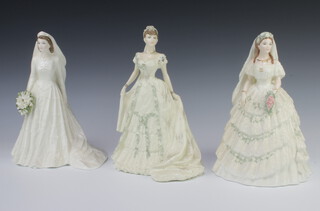 Three Coalport figures - The Queen No.1534/7500 21cm, Princess Alexandra no.1883/7500 20cm and Queen Mary 820/7500 20cm  