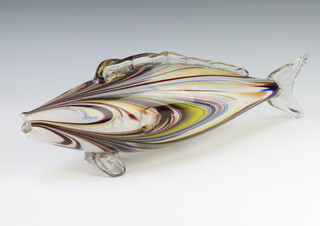 A Continental glass figure of a fish 53cm 