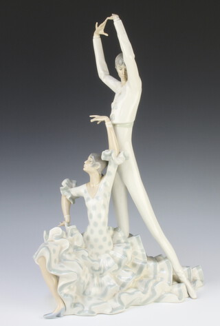 A Lladro group of a female and male flamenco dancer 50cm 