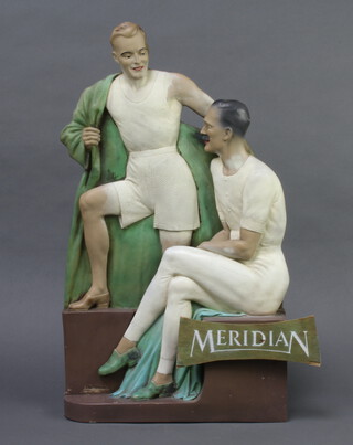A painted composition advertising sign for Meridian, gentleman's underwear 58cm x 35cm 