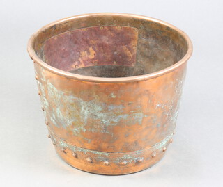 A 19th Century circular polished copper copper 28cm h x 38cm diam. 