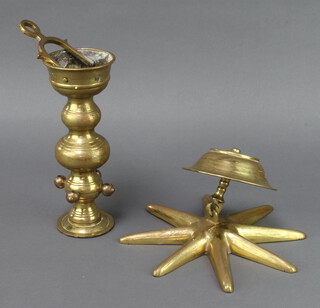 An 18th/19th Century cylindrical gilt metal light fitting 25cm together with a ditto ceiling rose 28cm x 11cm 