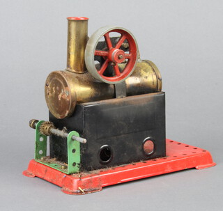 A Mamod stationary steam engine 16cm x 17cm x 9cm (fire box missing)