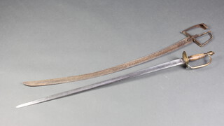 A Georgian Cavalry Troopers sabre 1788 patent, with 88cm blade, together with a Georgian Infantry Officer's sword with 81cm blade   