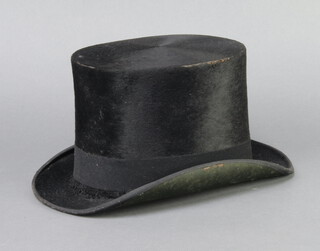 Ander & Co, a gentleman's black top hat size 7 1/4 