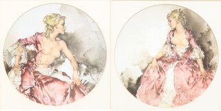 Sir William Russell Flint (1880-1969), prints circular studies of semi-clad ladies 26cm 