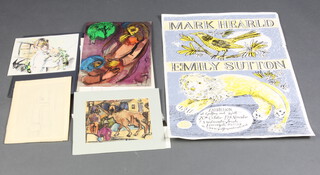 Poster for an exhibition of the works of Mark Hearld and Emily Sutton no.7 of 75, signed in pencil, together with a folio of prints and wood blocks 