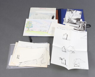 Mel Calman,folio including original cartoons, sketches, prints etc, unframed 